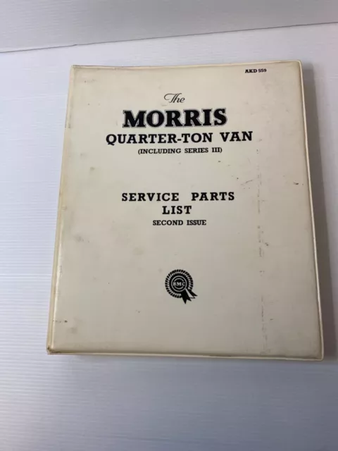 Morris Quarter-ton Van (Inc. Series 3) Service Parts List 2nd Issue AKD559 BMC