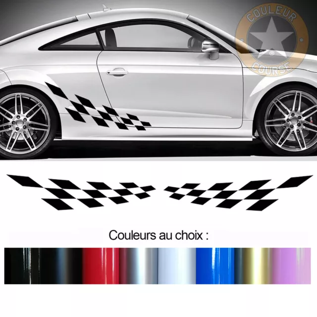 2 Bandes Damiers Pour Audi Tt Vag Deco Sport Racing Autocollant Sticker Bd426D