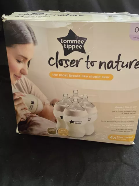 Tommee Tippee Closer To Nature 9oz Baby Bottles Set Of 4 New In Box