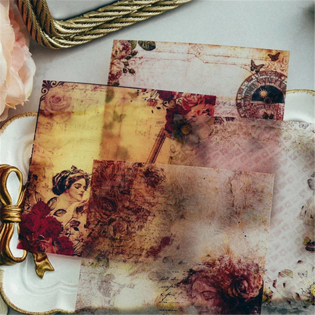 10pcs vintage vellum self-adhesive stickers for scrapbooking card makI4LN