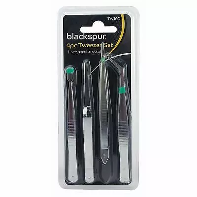 4pc Precision Tweezers Set Assorted Multi-Use Electronic Repair Jewellery Stamps