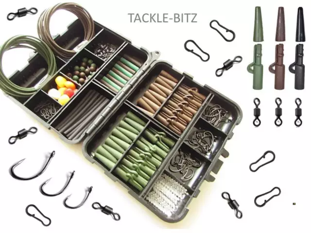 Carp Fishing End Tackle Box Weight safety Lead Clips Hooks Swivels for Hair Rigs