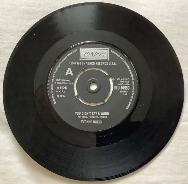 Yvonne Baker / Bobby Paris You Didn't Say A Wort / Nachteule Northern Soul 2Fer