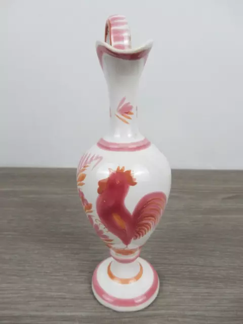 Vase Miniature Faïence de Quimper avec Décor de Coq et Plantes - Signé HB