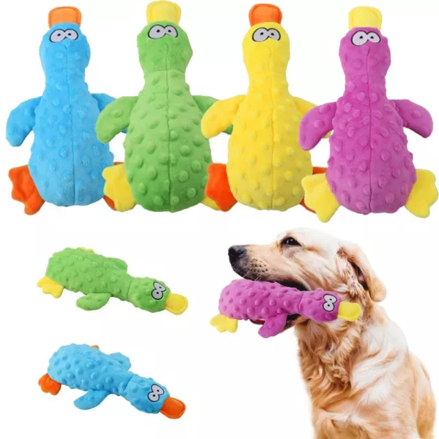 Medium Large Dogs Interactive Stuffed 10.7" large Plush Squeaky Duck Dog Toys