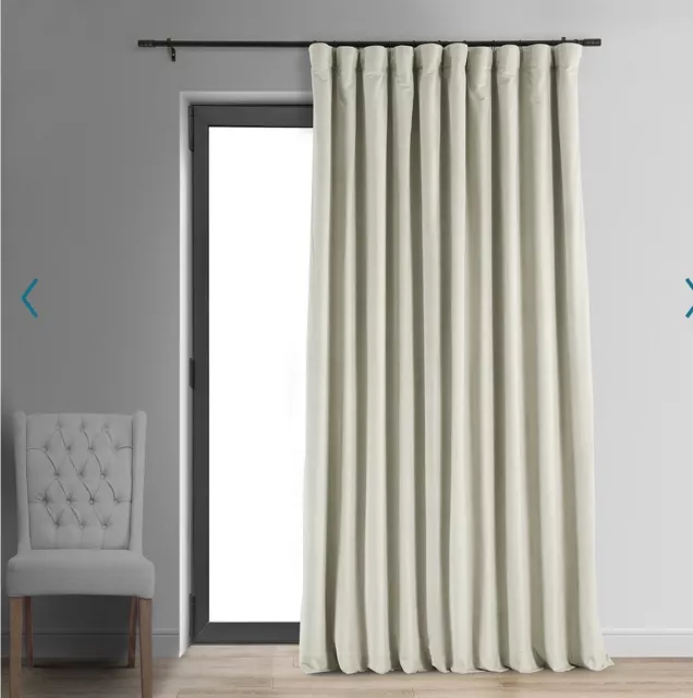 EFF Black Out 1 Panel Signature Velvet Double wide Window Curtain 110”x120”