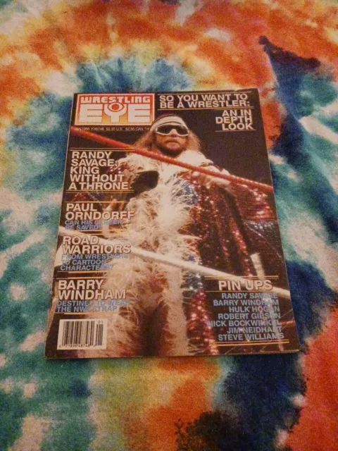 WRESTLING EYE Magazine January 1988 RANDY MACHO MAN SAVAGE   Hulk Hogan 📌  Up👈