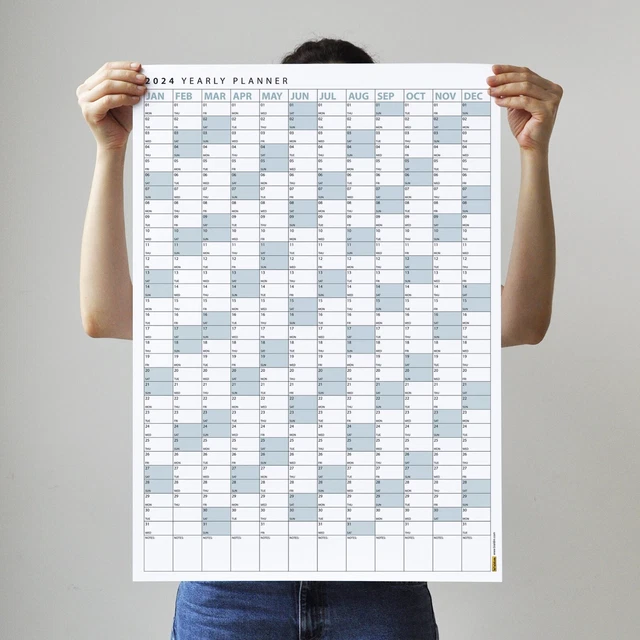 BLUE 2024 WALL Calendar, 2024 Wall Planner, 2024 Year Planner 35x50