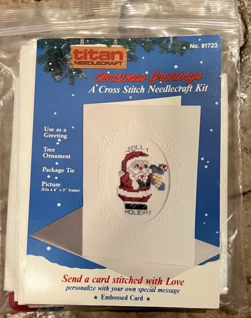 Tarjeta de felicitación de Navidad vintage Titan Needlecraft, adorno, imagen, azulejo #817