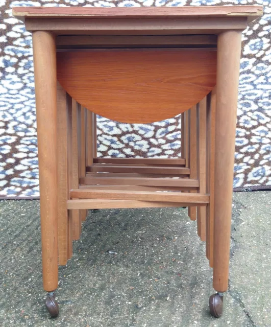 Vintage Poul Hundevad Designer Mid Century Danish Teak Set of 5 Nesting Tables
