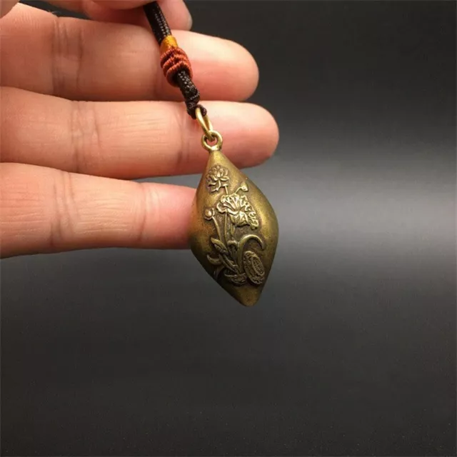 Antique Brass Tibet Pendant Bell Car Hanging Ornament Good Luck Feng Shui