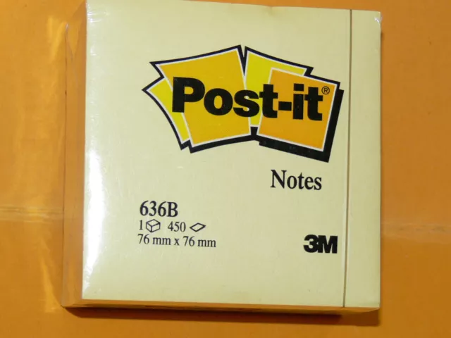 Post-it - 3 M Haftnotizblock mit 450 Blatt - gelb - 636B - 76x76 mm - Neu&Ovp -