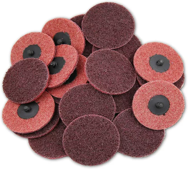50X 3” Medium Surface Conditioning Roll Lock Sanding Disc Die Grinder Drill DA