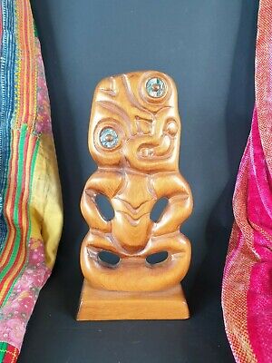 Old New Zealand Maori Carved Wooden Tiki …beautiful collection and display piece 2