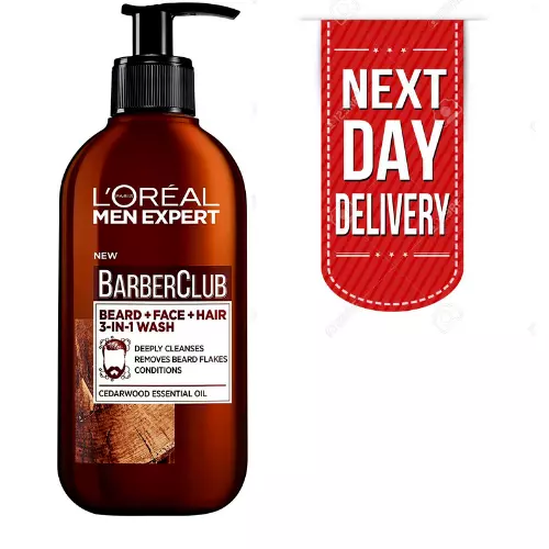 L'Oreal Paris Men Expert Shampoo Barber Club 3 In 1 Beard Hair & Face Wash 200ml