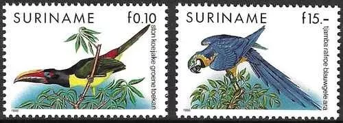 Timbres Oiseaux Surinam 1210/1211 ** (72165ER) - cote : 28 €