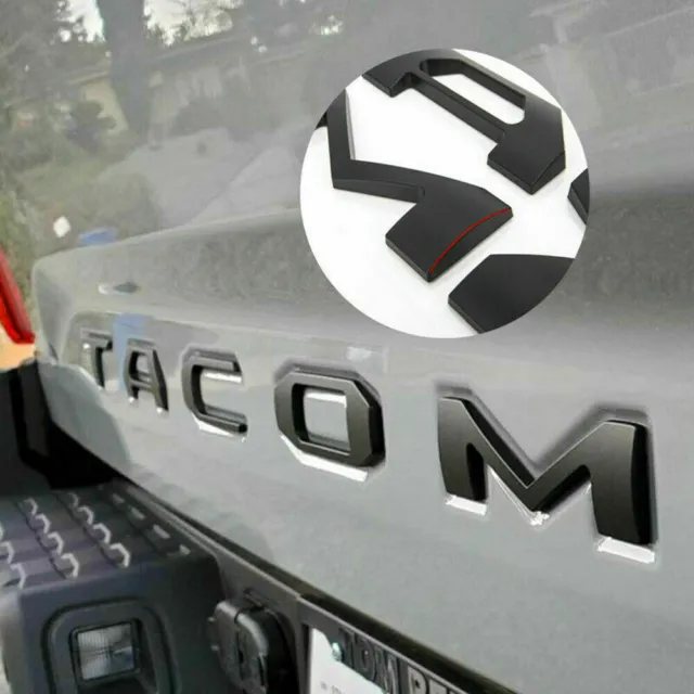 3D Raised Matte Black Tailgate Insert Letters fits 2016-2023 Toyota TACOMA