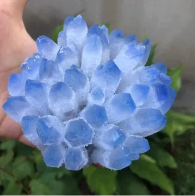 New Find Blue Phantom Quartz Crystal Cluster Mineral Specimen Healing 300g+/1pcs 2