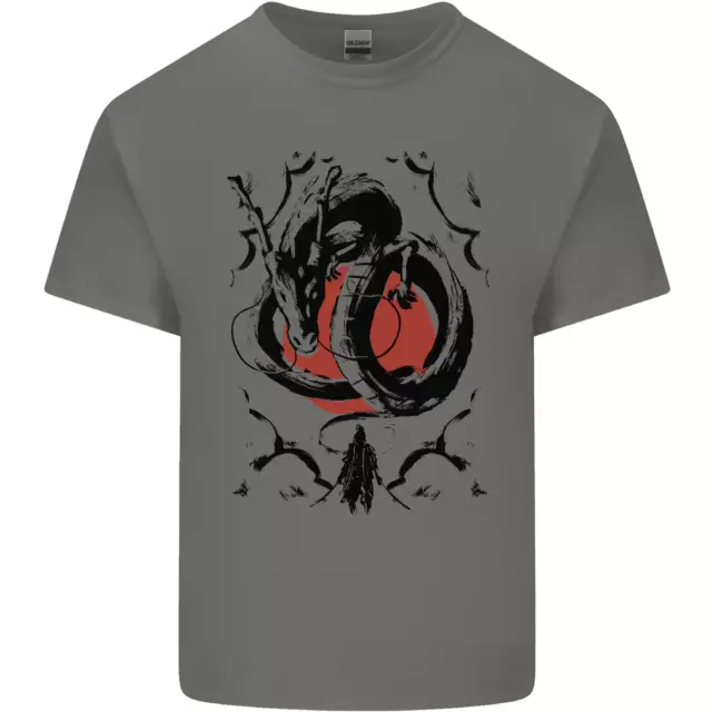 T-shirt top da uomo Samurai Warrior Dragon & Sun Fantasy MMA cotone 9