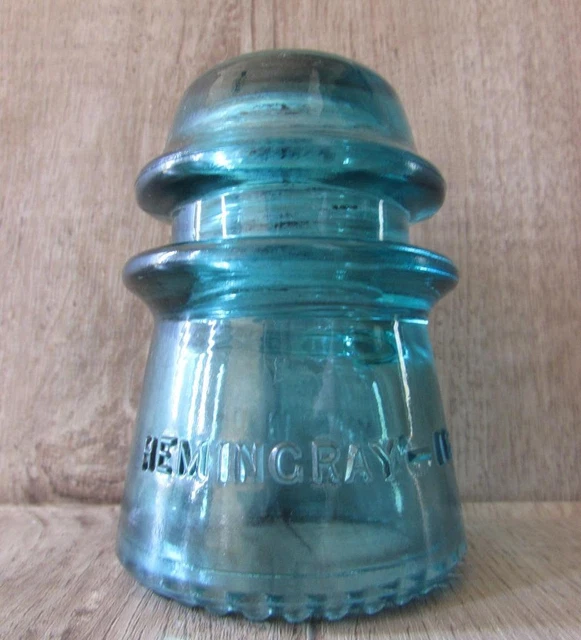 Vintage Hemingray No.16 Aqua Blue Glass Insulator