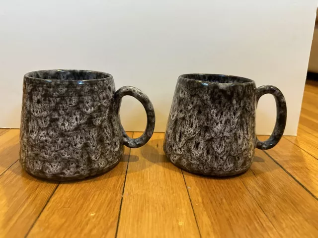 2 Barcela Handmade Stoneware Art Pottery Large 16oz Coffee/Tea Mugs Great Cond.