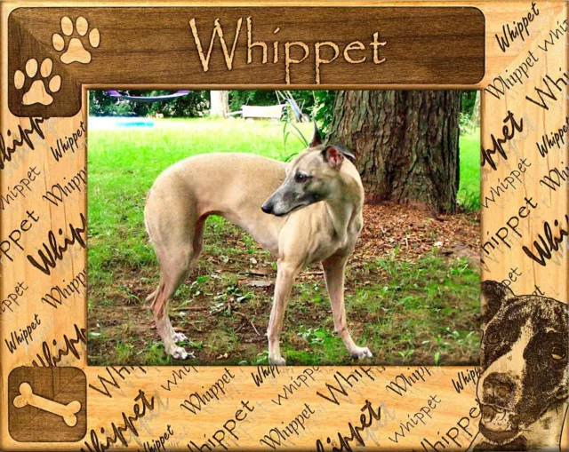 Whippet Laser Engraved Wood Picture Frame (5 x 7)
