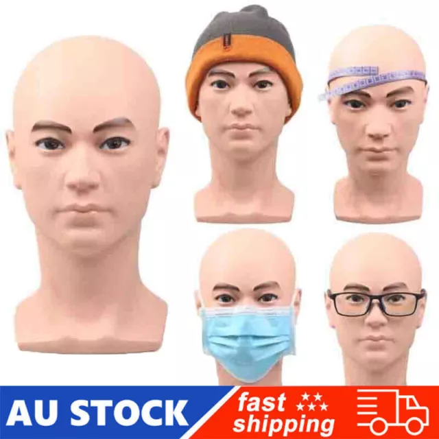 Male Mannequin Head Man Dummy for Wig Scarf Hat Headset Display Manikin Head AUS