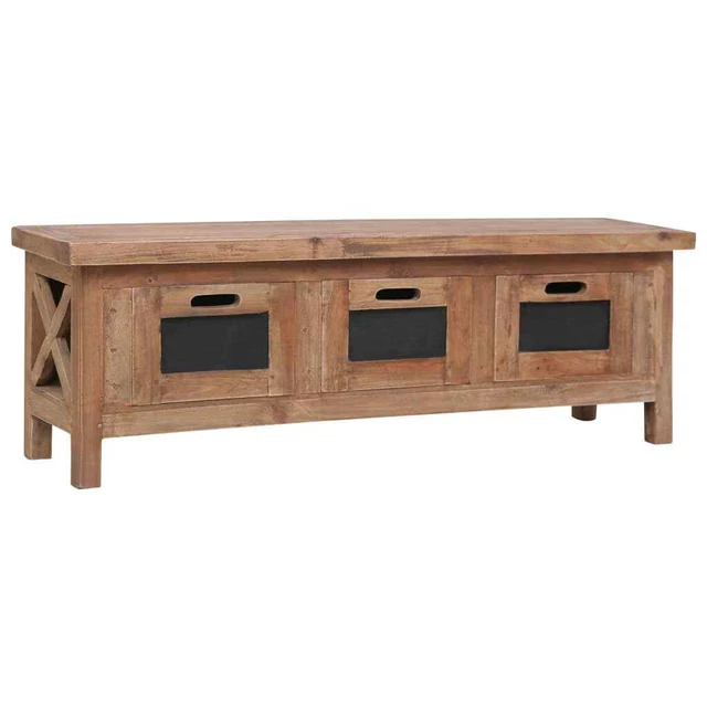 Mobile Porta TV con 3 Cassetti Massello di Mogano Armadietto Consolle vidaXL