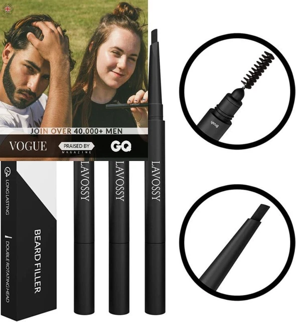 Lápiz de relleno de barba vacía LAVOSSY negro (juego de paquete de valor (paquete 3),