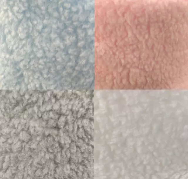 Faux Sheepskin Plain Sherpa Fabric - Multiple Lengths & Colours - A1296