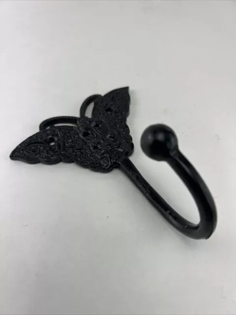 Vintage Cast Iron Butterfly Coat Hat & Key Hook