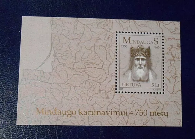 LITHUANIA,LIETUVA ,LITUANIA 2003 " RE Mindaugas" 1 Foglietto MNH**