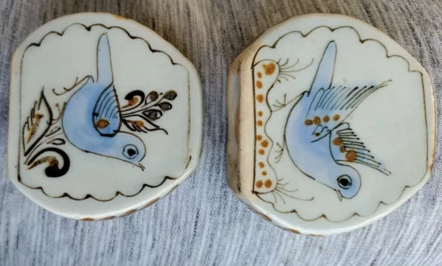 Vintage Ken Edwards El Palomar Tonala Mexico Pottery Bird Salt & Pepper Set