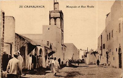 CPA AK CASABLANCA - Mosquée et Rue Arabe MAROC (796125)
