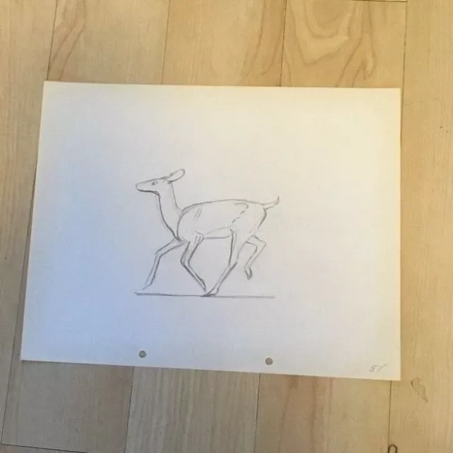 Disney Bambi  Production Cel  Pencil Drawing