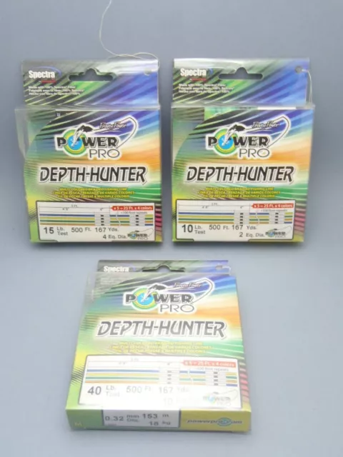 1pk Powerpro Depth Hunter 100% Spectra Fiber Braided Fishing Line 500ft 167yd