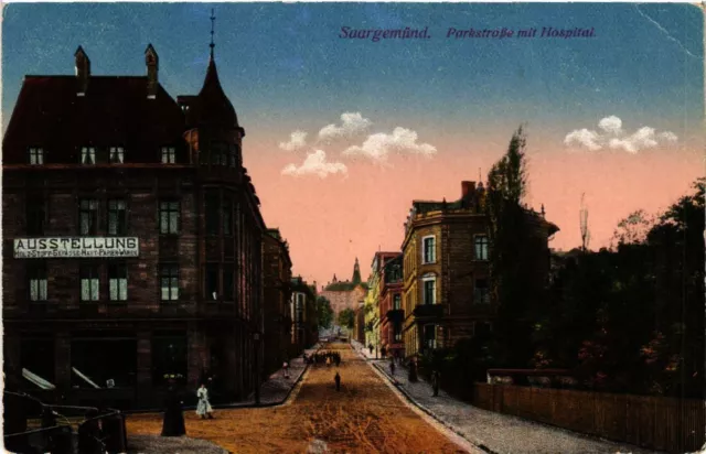 CPA AK SAARGEMUND - Parkstrasse mit Hospital (471044)