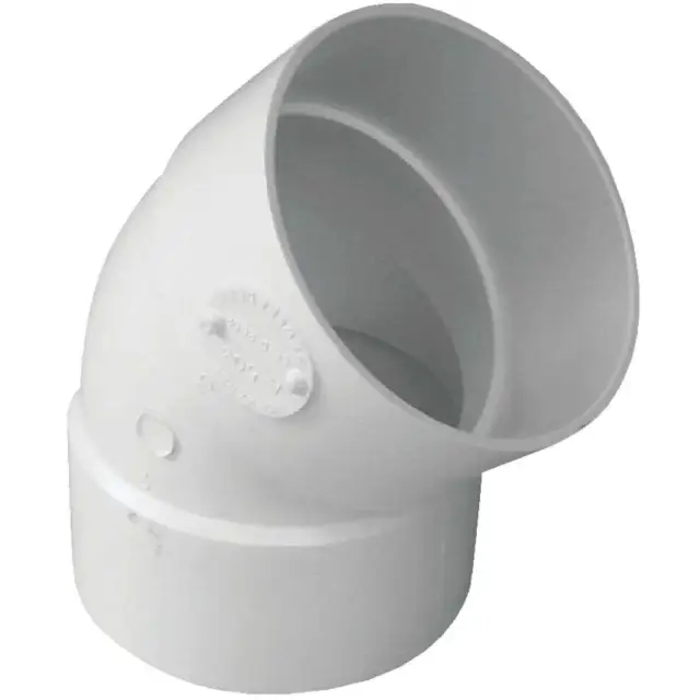 IPEX Canplas 3 In. SDR 35  45 Deg. PVC Sewer and Drain Elbow (1/8 Bend) 414183BC