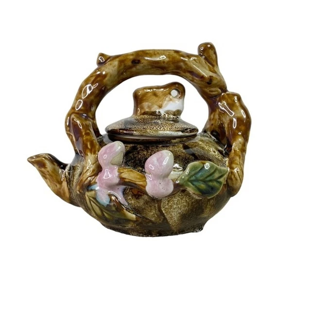 Handmade Hand Painted Ceramic Floral Forest Tree Branch Decorative Teapot