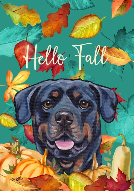 Hello Fall Garden Flag - Rottweiler 130021 (HH)