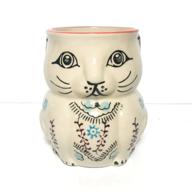 Yokohama Studio Hand Painted CAT Mug / Cup 3D Embossed Ceramic Pottery Miyabi