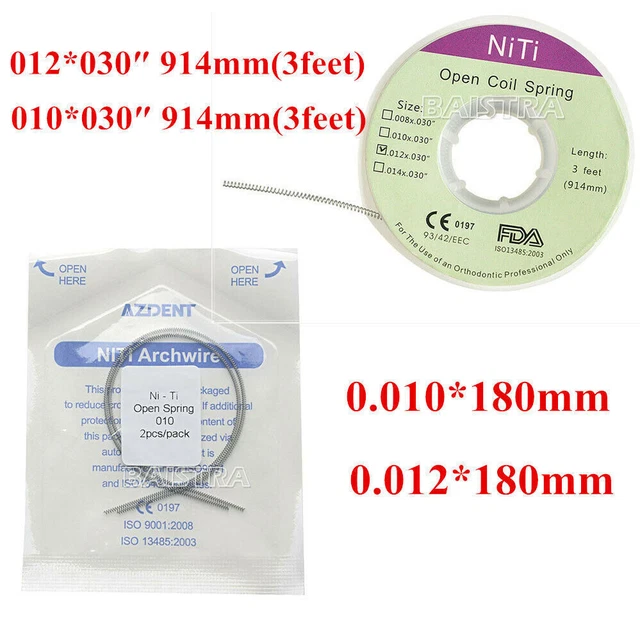 AZDENT Dental Ortodoncia Niti Accesorio para Resortes de Bobina de Bob AZDENT
