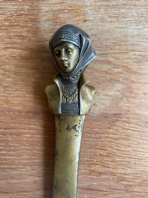 COUPE‑PAPIER ANCIEN EN bronze ouvragé – motifs orientaux EUR 40,00 - FR