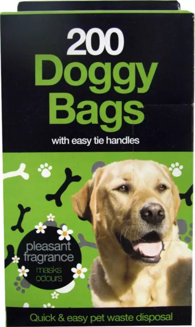 Doggy Bags x 200 Dog Poo Poop Waste Disposal Scented Bag Pet Cat Scooper Easy UK