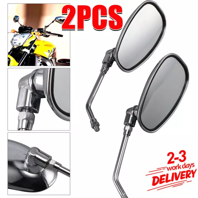 Motorcycle Side Mirrors Universal Chrome Motorcycle Rearview Side Mirrors 1 Pair