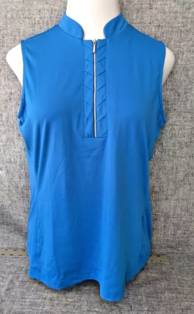 Tail White Label L Golf Sleeveless Knit Top Women 1/4 Zip Cobalt Blue New