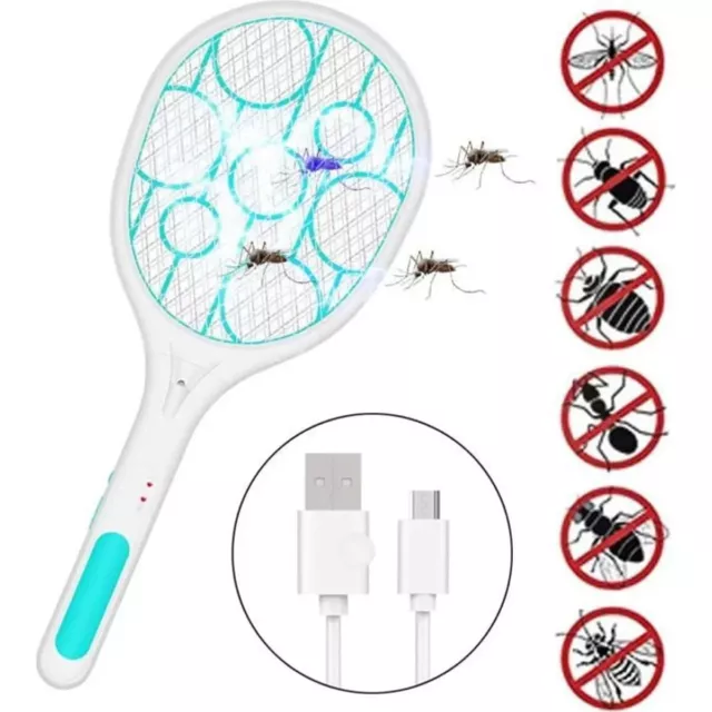 Raquette Anti-moustiques Electrique  3 Couches Rechargeable par USB