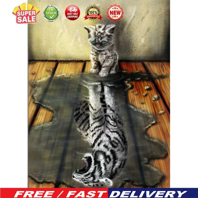 (DE4877) Diamante Cuadrado 5D Hágalo usted mismo Diamante Pintura Gato Animal Bordado Arte (SM006