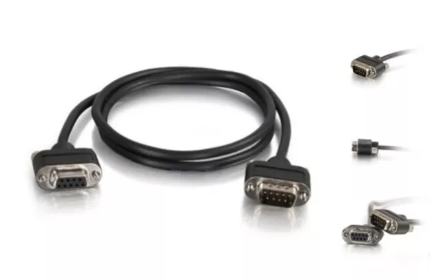 52184 Serial RS232 DB9 Null Modem Cable with Low Profile Connectors M/F, In