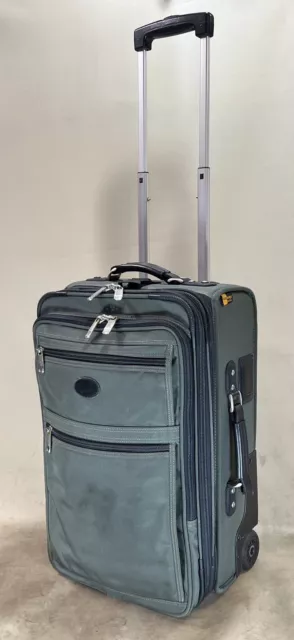 Kirkland Signature 22” Upright Expandable Wheeled CarryOn Suitcase Green Cordura